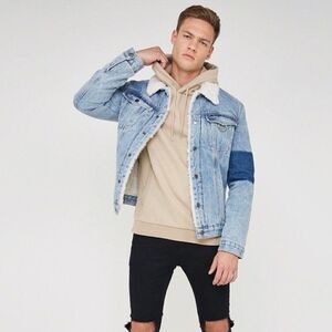 Maniere De Voir Men’s Sherpa Denim Jacket Small